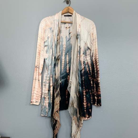 GYPSY 05 | bamboo draped cardigan silk trim M - Picture 3 of 7